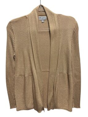 JM Collection Rib Knit Shimmer Metallic Sweater Cardigan Jacket Coverup